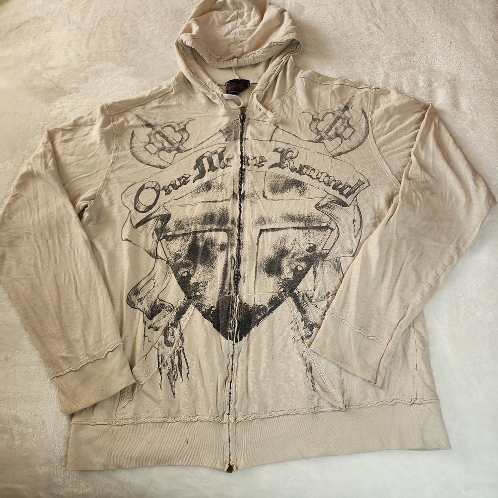 One More Round Lightweight Zip Hoodie With Graphics Size Large